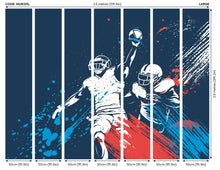 American Footballers Paint Splash Blue Mural (Large) by Origin Murals