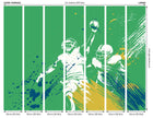 American Footballers Paint Splash Green Mural (Large) by Origin Murals