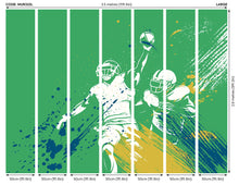 American Footballers Paint Splash Green Mural (Large) by Origin Murals