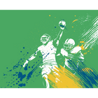 American Footballers Paint Splash Green Mural (Medium) by Origin Murals
