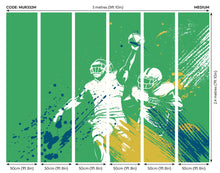 American Footballers Paint Splash Green Mural (Medium) by Origin Murals