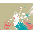 American Footballers Paint Splash Grey Mural (Large) by Origin Murals