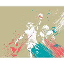American Footballers Paint Splash Grey Mural (Large) by Origin Murals