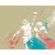 American Footballers Paint Splash Grey Mural (Large) by Origin Murals