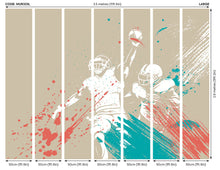American Footballers Paint Splash Grey Mural (Large) by Origin Murals