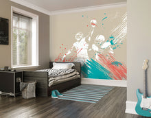 American Footballers Paint Splash Grey Mural (Medium) by Origin Murals