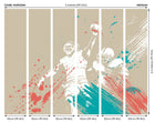 American Footballers Paint Splash Grey Mural (Medium) by Origin Murals