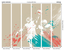 American Footballers Paint Splash Grey Mural (Medium) by Origin Murals