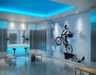 Bmx Biking Blue Mural (Medium) by Origin Murals