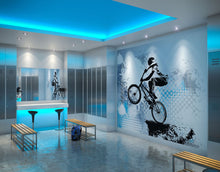 Bmx Biking Blue Mural (Medium) by Origin Murals