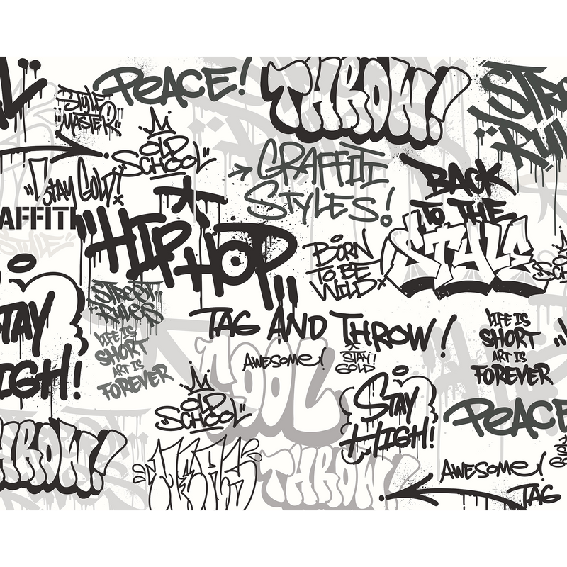 Mono Graffiti Black And White Mural (Medium) by Origin Murals