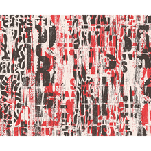 Letterpress Graffiti Red And Black Mural (Medium) by Origin Murals