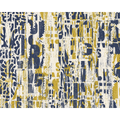Letterpress Graffiti Navy And Yellow Mural (Large) by Origin Murals