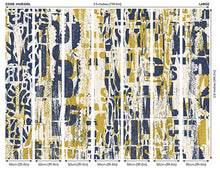 Letterpress Graffiti Navy And Yellow Mural (Large) by Origin Murals