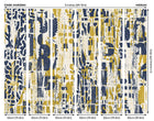 Letterpress Graffiti Navy And Yellow Mural (Medium) by Origin Murals