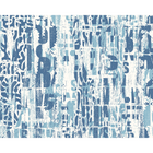 Letterpress Graffiti Denim Blue Mural (Medium) by Origin Murals