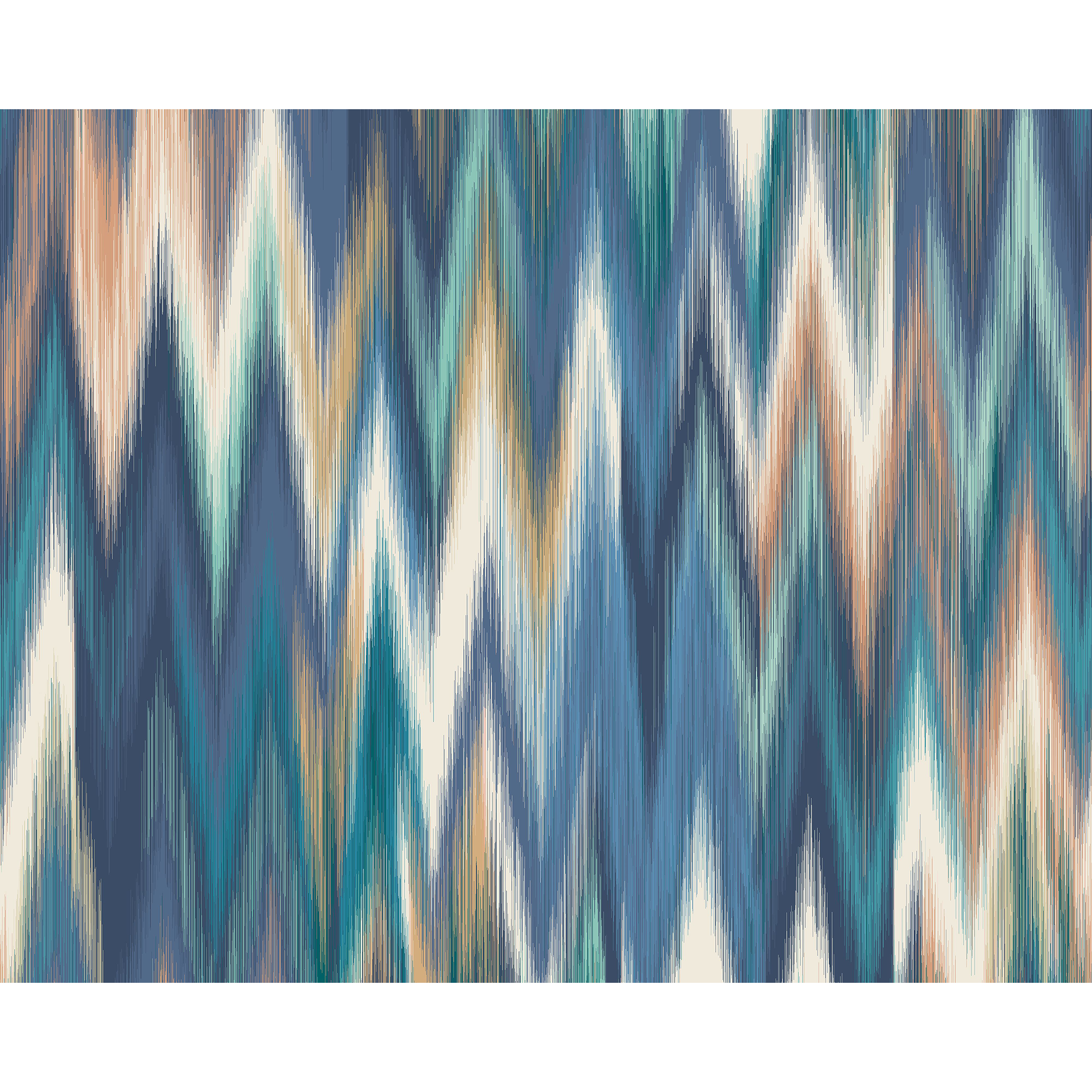 Ikat Zig Zag Indigo Blue Mural (Medium) by Origin Murals