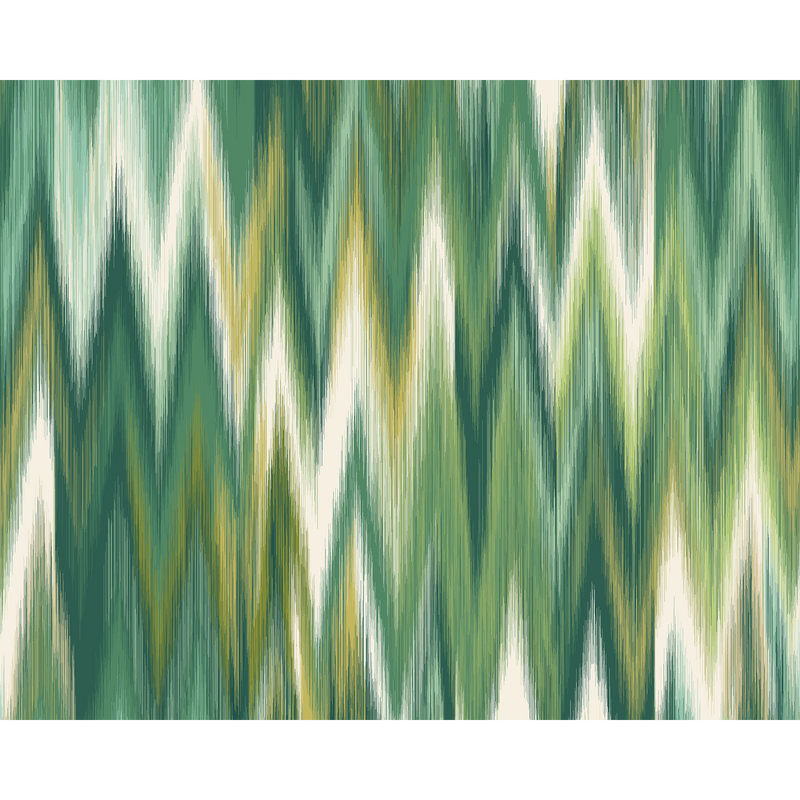 Ikat Zig Zag Forest Green Mural (Large) by Origin Murals
