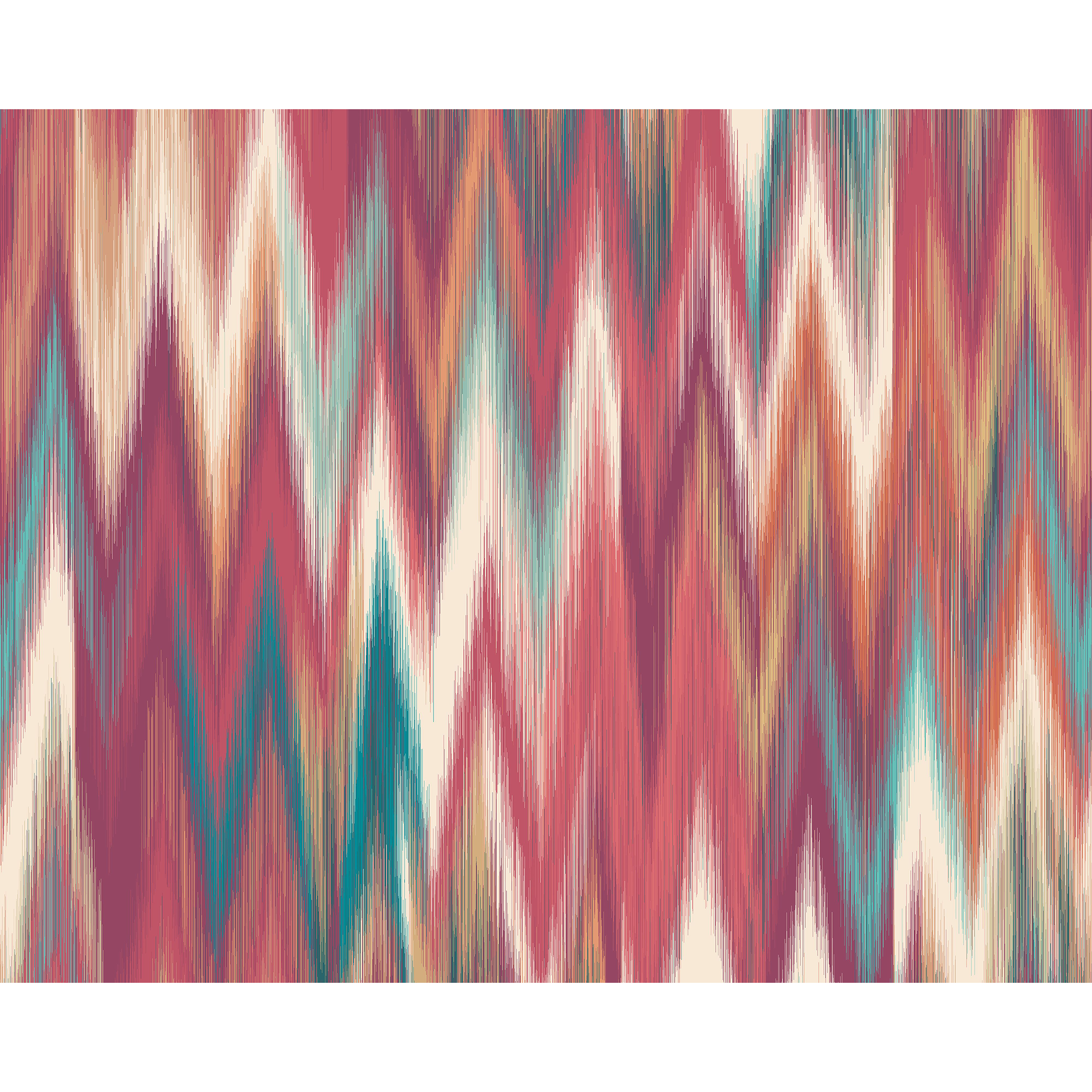 Ikat Zig Zag Raspberry Red Mural (Large) by Origin Murals