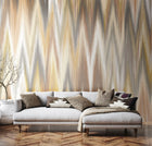 Ikat Zig Zag Natural Linen Mural (Large) by Origin Murals