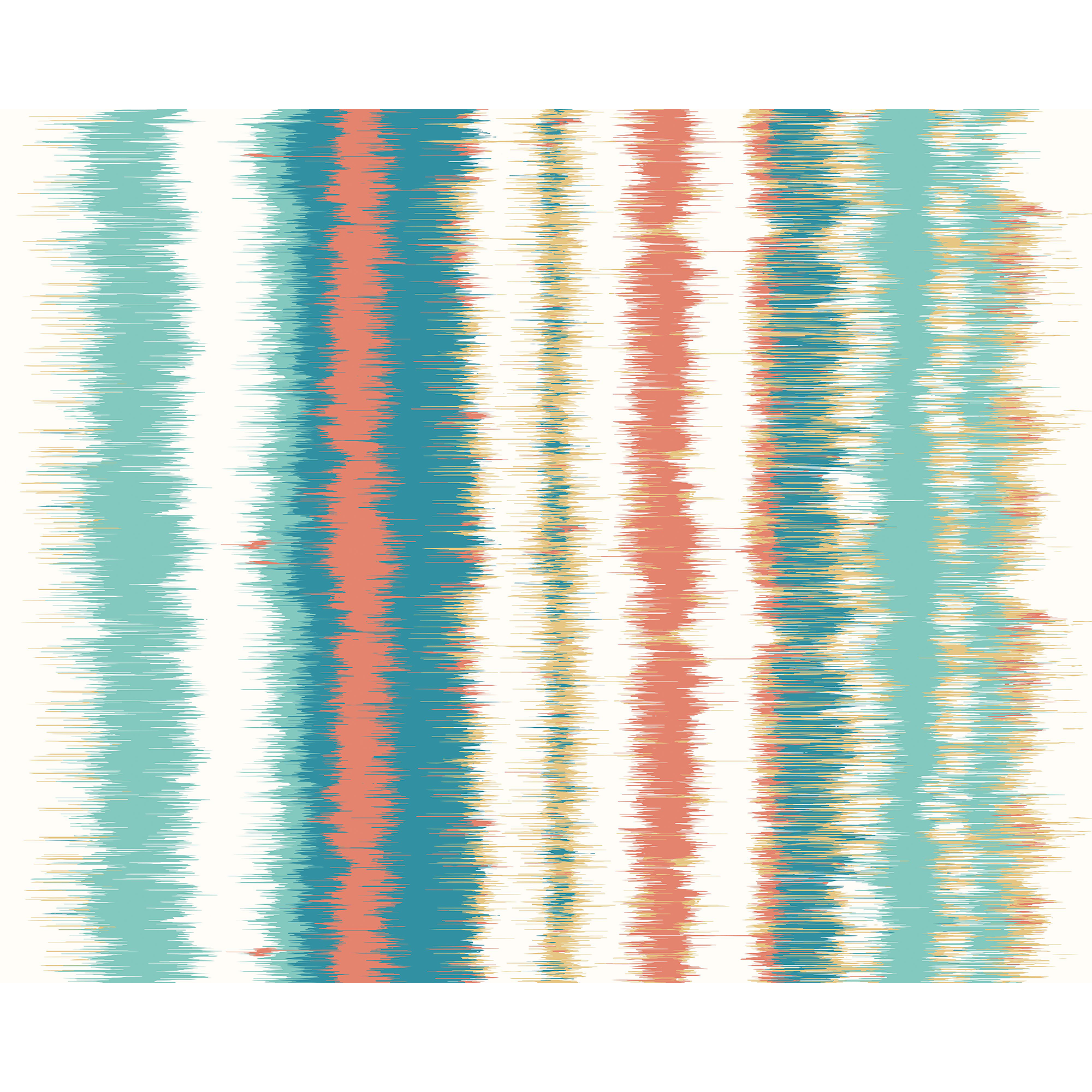 Linear Stripe Teal Blue And Orange Mural (Large) by Origin Murals