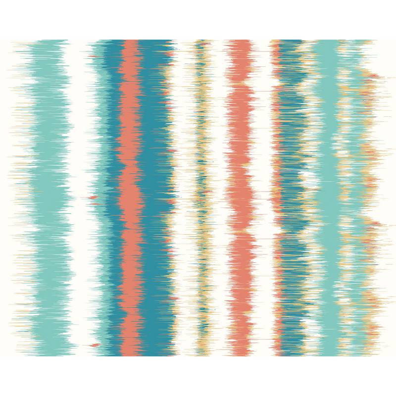 Linear Stripe Teal Blue And Orange Mural (Large) by Origin Murals