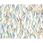 Willow Leaves Denim Blue And Apricot Mural (Medium) by Origin Murals