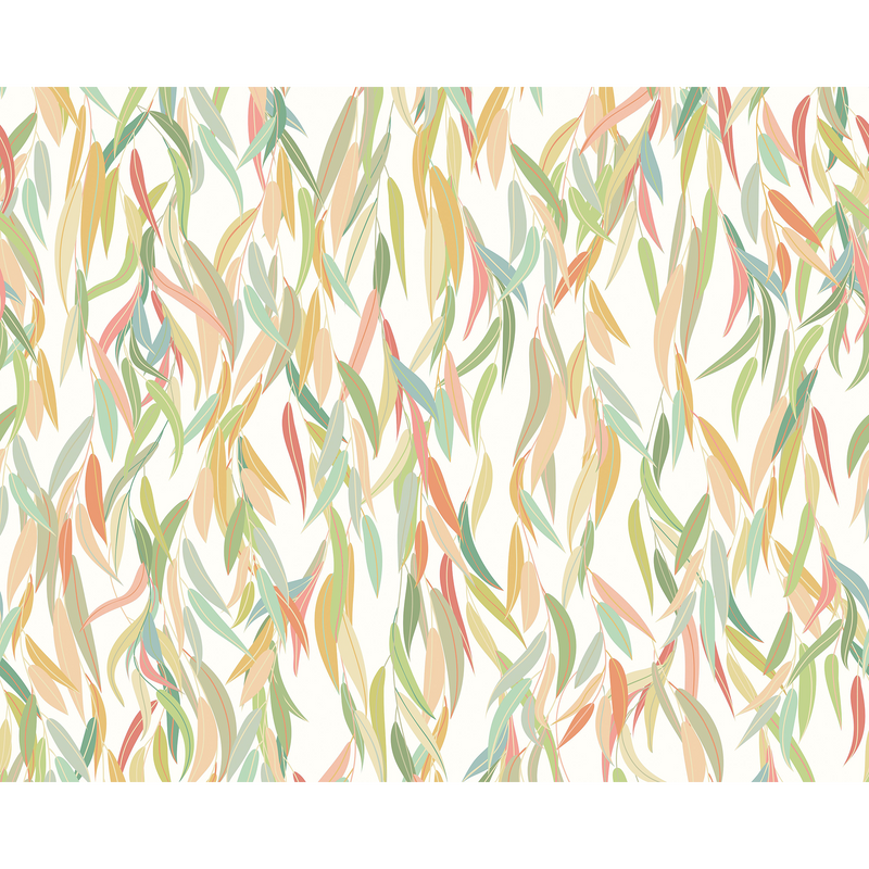 Willow Leaves Apple Green Mural (Medium) by Origin Murals
