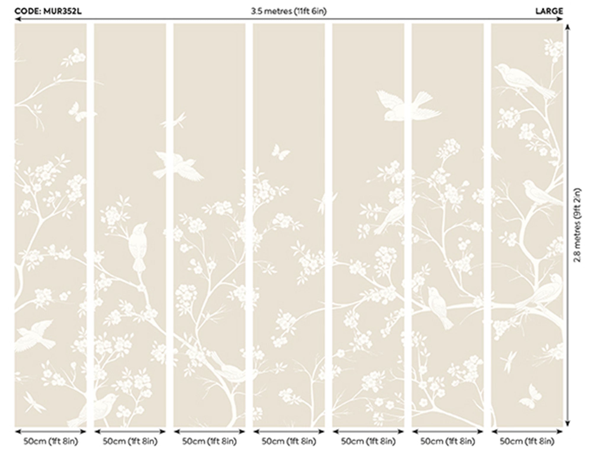 Blossom Trail Natural Stone Mural (Large) by Origin Murals