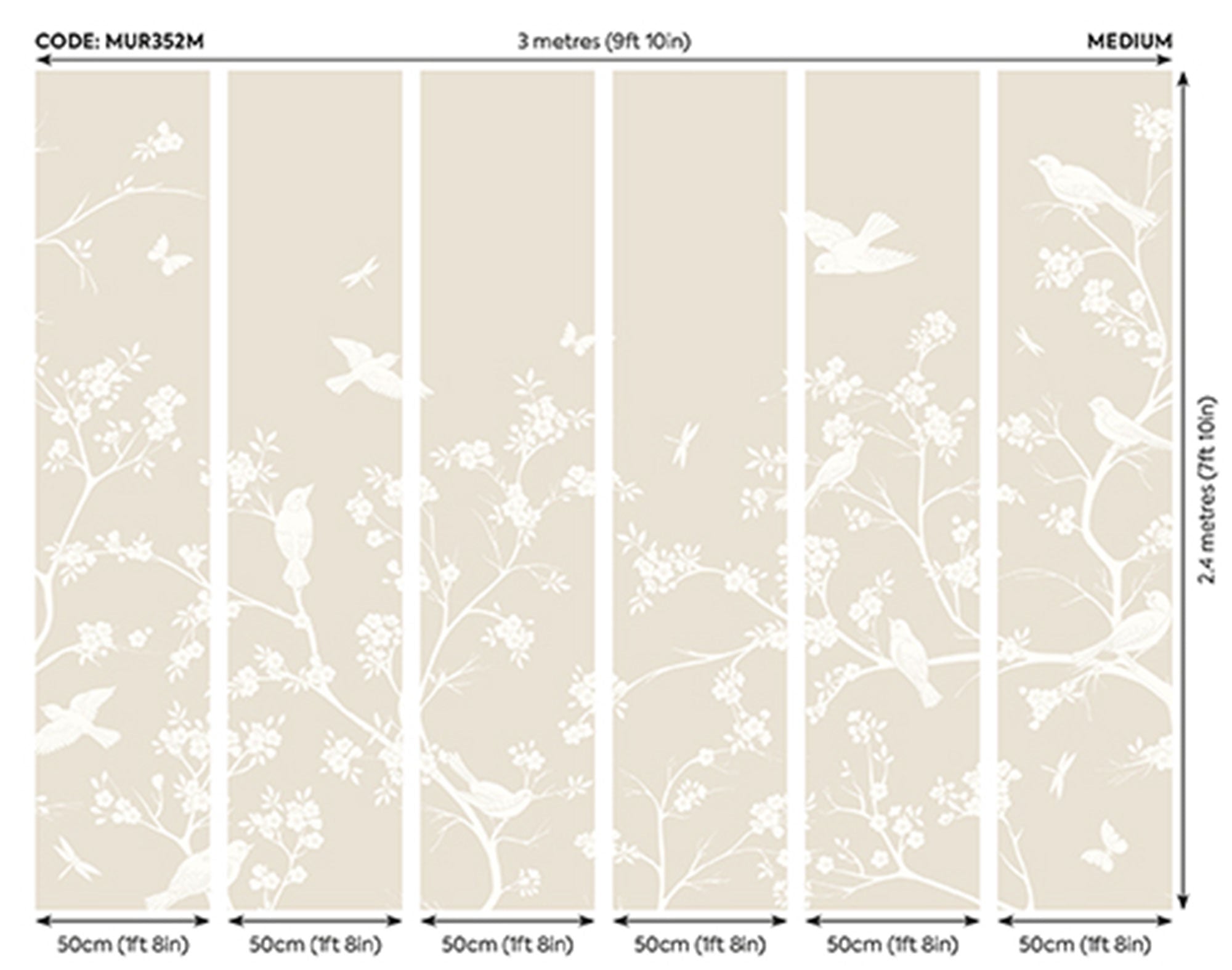 Blossom Trail Natural Stone Mural (Medium) by Origin Murals