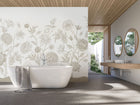 Jacobean Rose Trail Natural Stone Mural (Large) by Origin Murals
