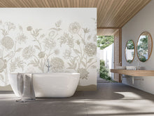 Jacobean Rose Trail Natural Stone Mural (Large) by Origin Murals