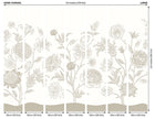 Jacobean Rose Trail Natural Stone Mural (Large) by Origin Murals