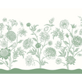 Jacobean Rose Trail Forest Green Mural (Large) by Origin Murals