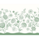 Jacobean Rose Trail Forest Green Mural (Medium) by Origin Murals