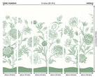 Jacobean Rose Trail Forest Green Mural (Medium) by Origin Murals