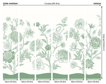 Jacobean Rose Trail Forest Green Mural (Medium) by Origin Murals