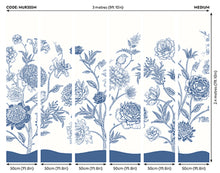 Jacobean Rose Trail Navy Blue Mural (Medium) by Origin Murals