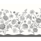 Jacobean Rose Trail Black And White Mural (Medium) by Origin Murals