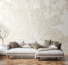 Skeleton Leaf Natural Linen Mural (Medium) by Origin Murals
