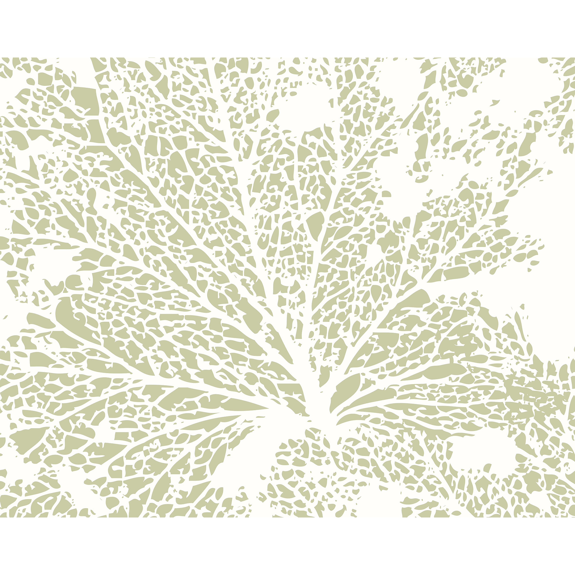 Skeleton Leaf Sage Green Mural (Large) by Origin Murals
