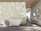 Skeleton Leaf Sage Green Mural (Medium) by Origin Murals