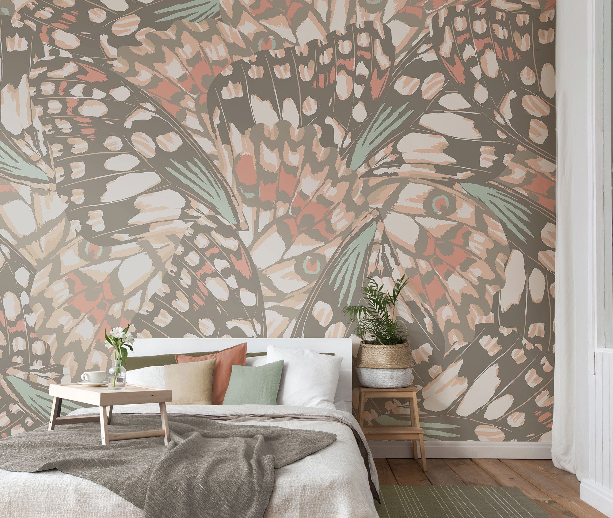 Butterfly Wings Natural Stone Mural (Medium) by Origin Murals