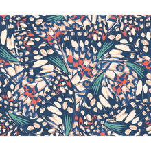 Butterfly Wings Navy Blue And Coral Mural (Medium) by Origin Murals