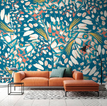 Butterfly Wings Teal Blue And Orange Mural (Large) by Origin Murals