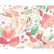 Flowing Flowers Coral Pink Mural (Large) by Origin Murals