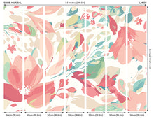 Flowing Flowers Coral Pink Mural (Large) by Origin Murals