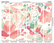 Flowing Flowers Coral Pink Mural (Medium) by Origin Murals