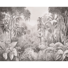 Jungle Trees Black And White Mural (Large) by Origin Murals