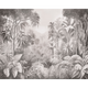 Jungle Trees Black And White Mural (Large) by Origin Murals